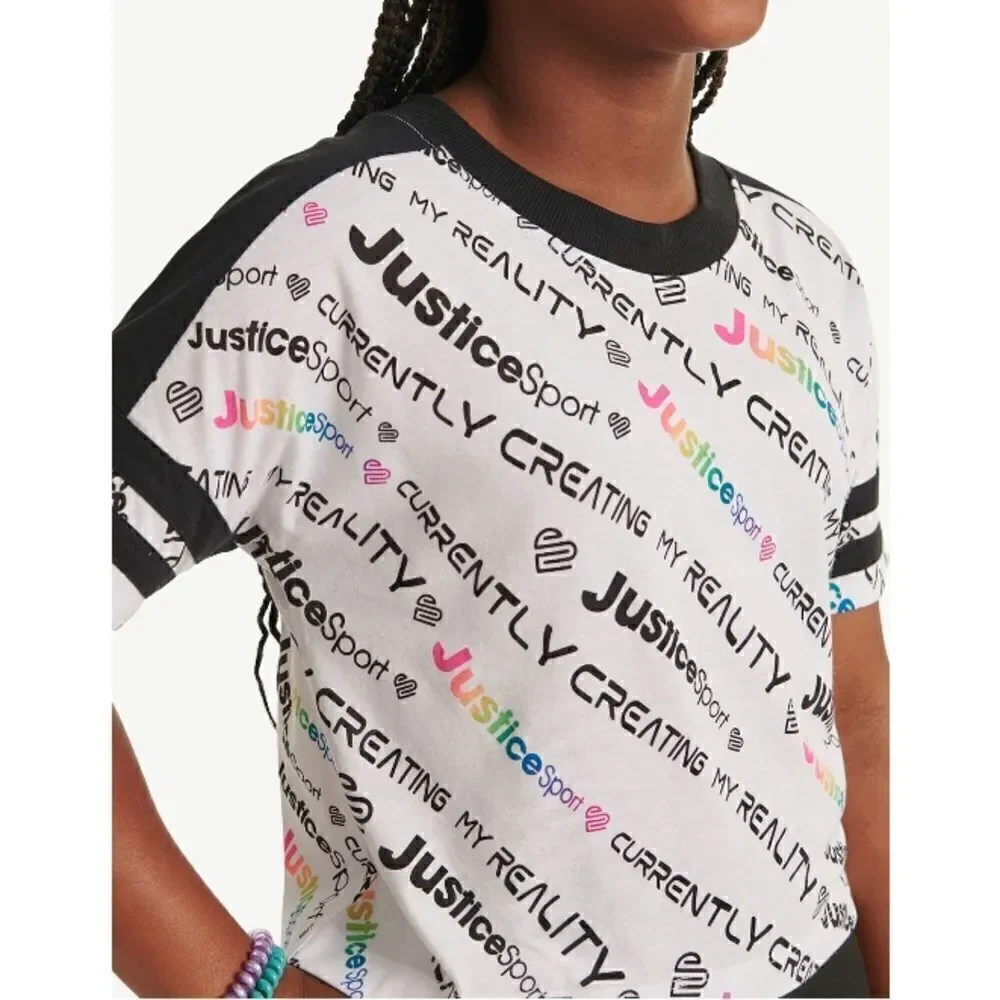 JUSTICE Girls J-Sport Blocked T-Shirts 2-Pack Size XL (16/18)